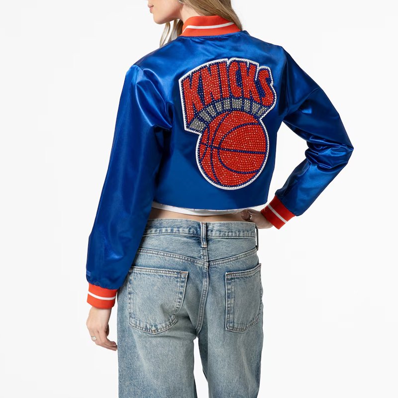 New York Knicks Jordyn Woods Cropped Jacket - Image 2