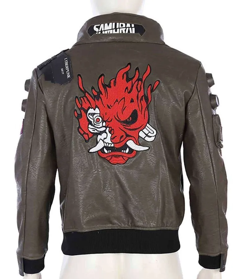 Samurai Cyberpunk 2077 Leather Jacket - Image 3