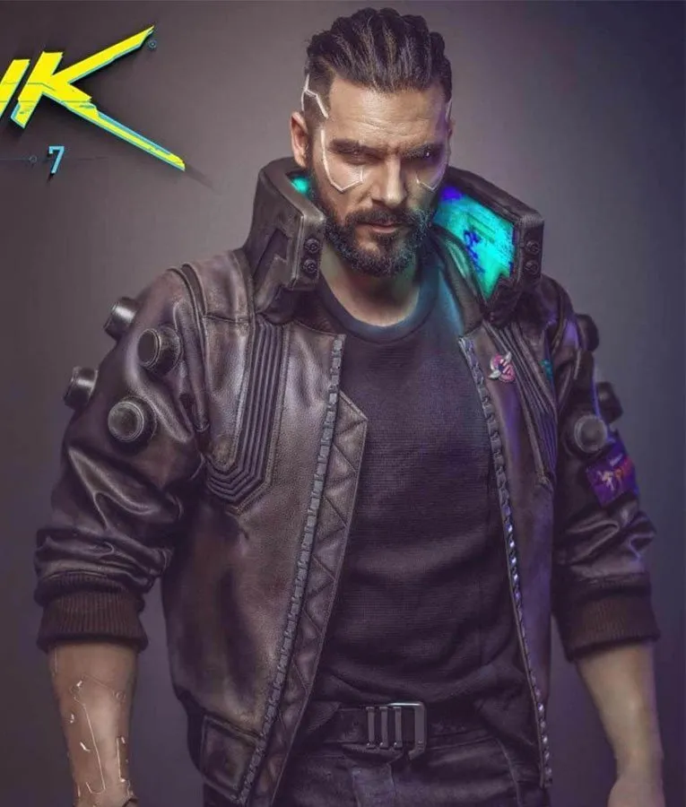 Samurai Cyberpunk 2077 Leather Jacket - Image 2